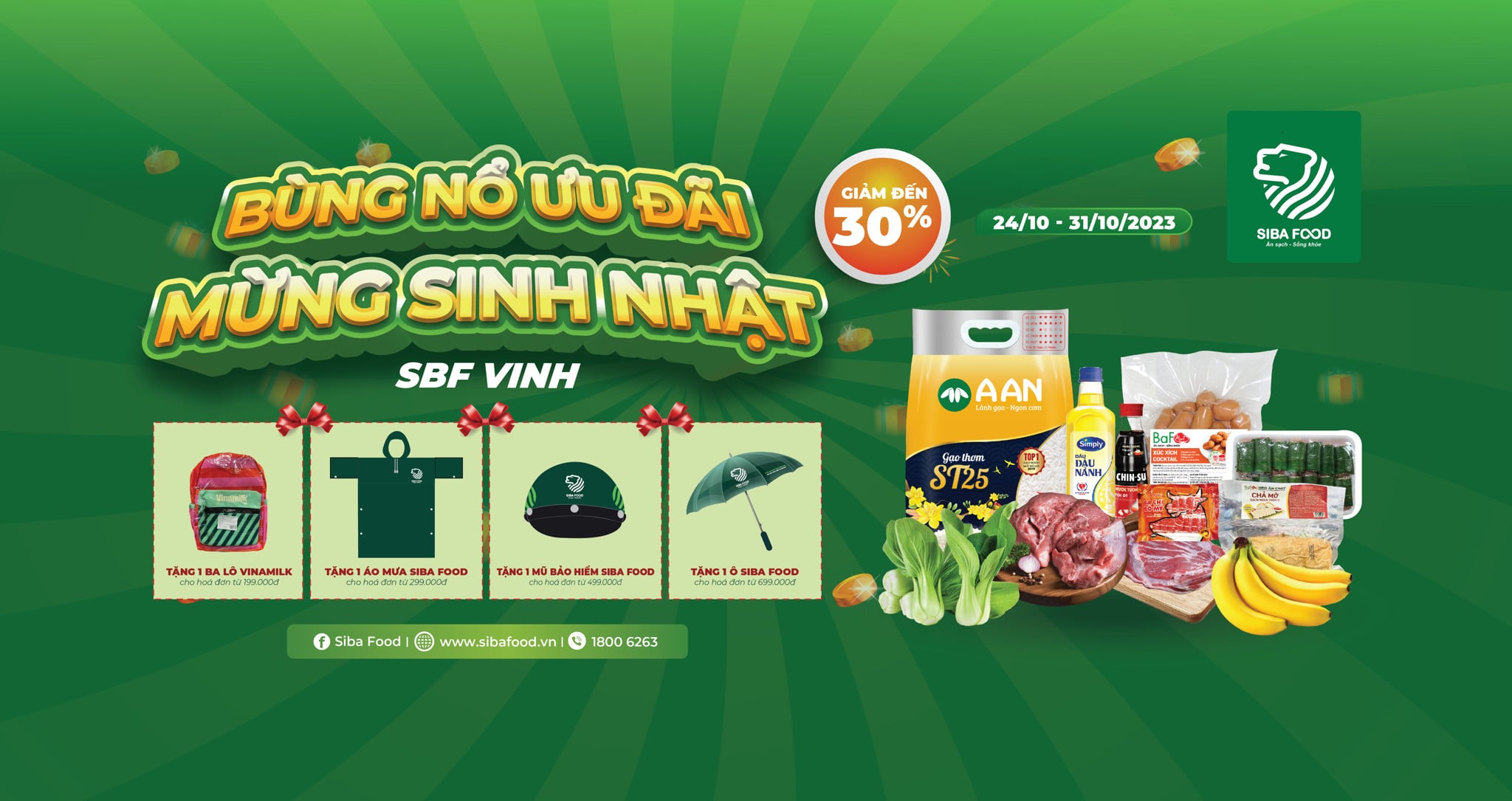 GIẢM ĐẾN 30%, SALE BÙNG CHÁY TẠI SIBA FOOD VINH