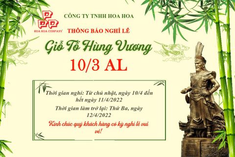 Thông báo lịch nghỉ giỗ tổ Hùng Vương 2022
