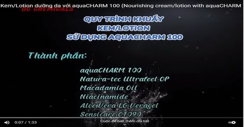 Kem/Lotion dưỡng da với aquaCHARM 100 (Nourishing cream/lotion with aquaCHARM 100)