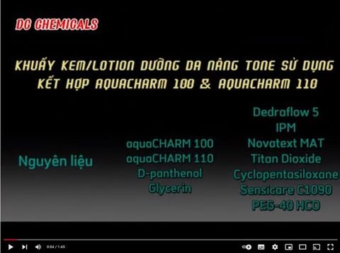 Kem dưỡng da & trang điểm toàn thân với aquaCHARM 100 và aquaCHARM 110 (makeup & nourishing body cream with aquaCHARM 100 và aquaCHARM 110)