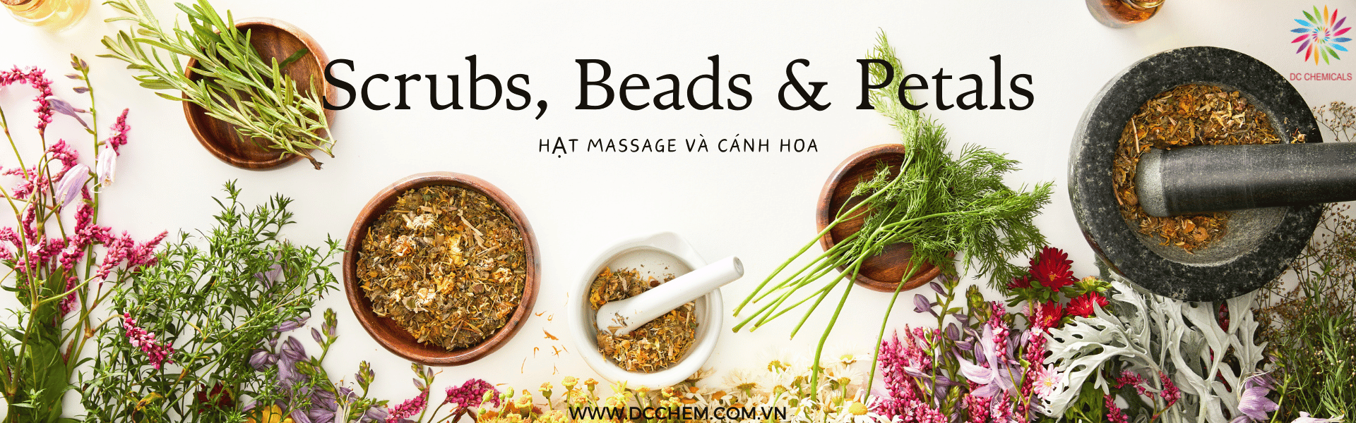 Hạt massage và cánh hoa - Scrubs & beads & Petals