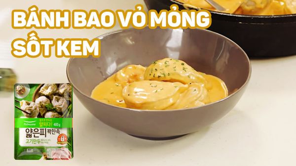 Công thức nấu món Bánh bao vỏ mỏng sốt kem thơm phức