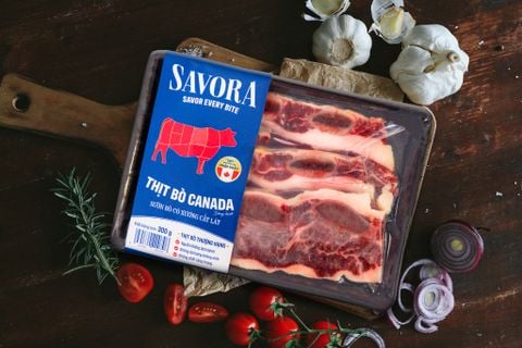 Sườn bò Canada có xương đông lạnh cắt lát