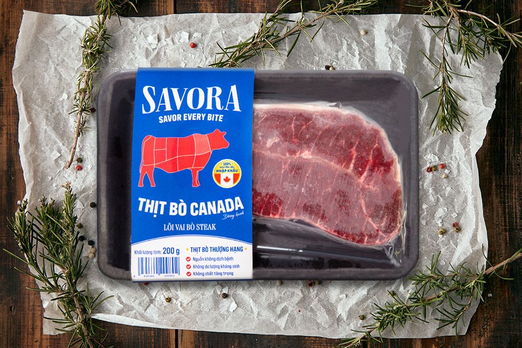 Lõi Vai Bò Canada Đông Lạnh Steak Savora