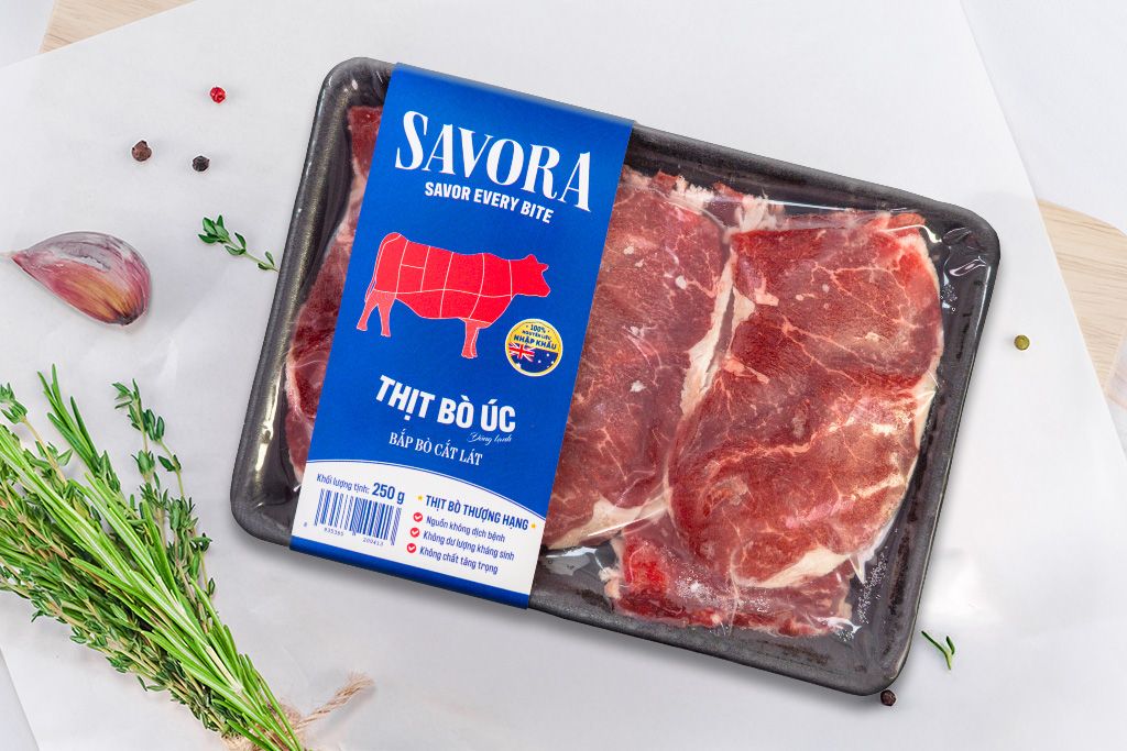 Bắp Bò Úc Đông Lạnh Cắt Lát Savora