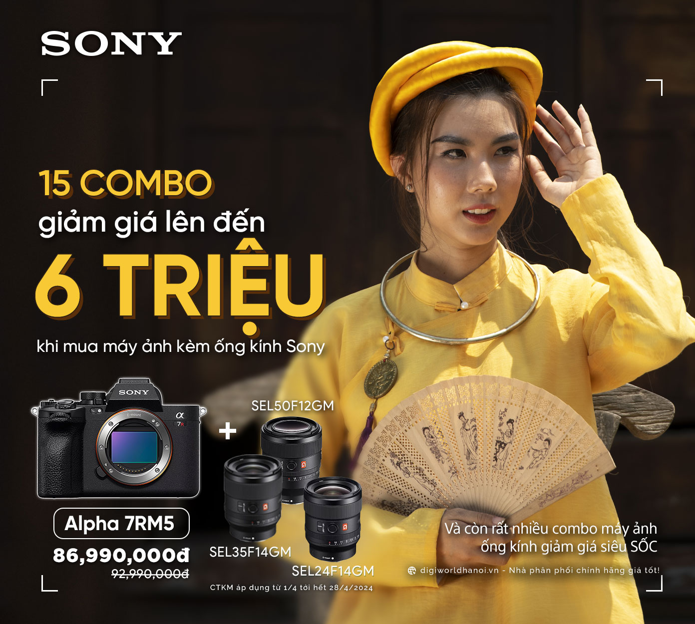 10 COMBO Máy ảnh và Ống kính Sony Giảm giá tới 6 Triệu!