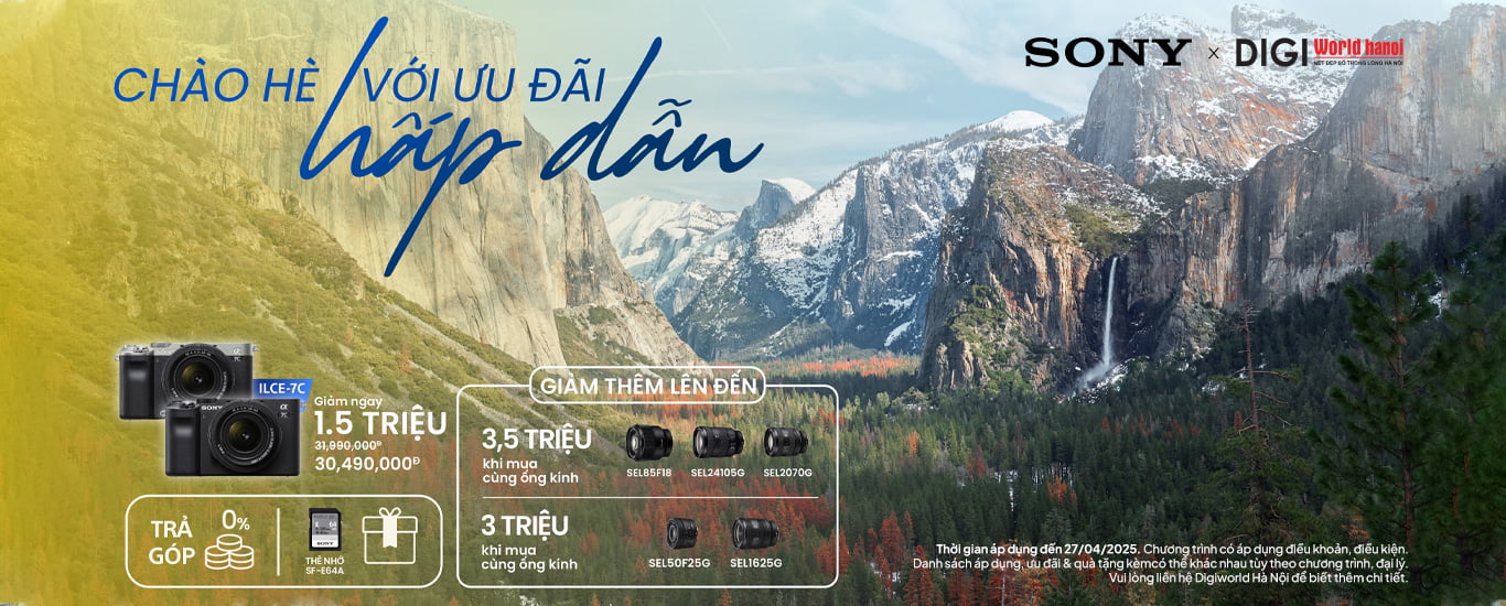 Chào hè với ưu đãi hấp dẫn, Giảm tới 3,5 triệu đồng khi mua Sony Alpha 7C kèm ống kính tại Digiworld Hà Nội!