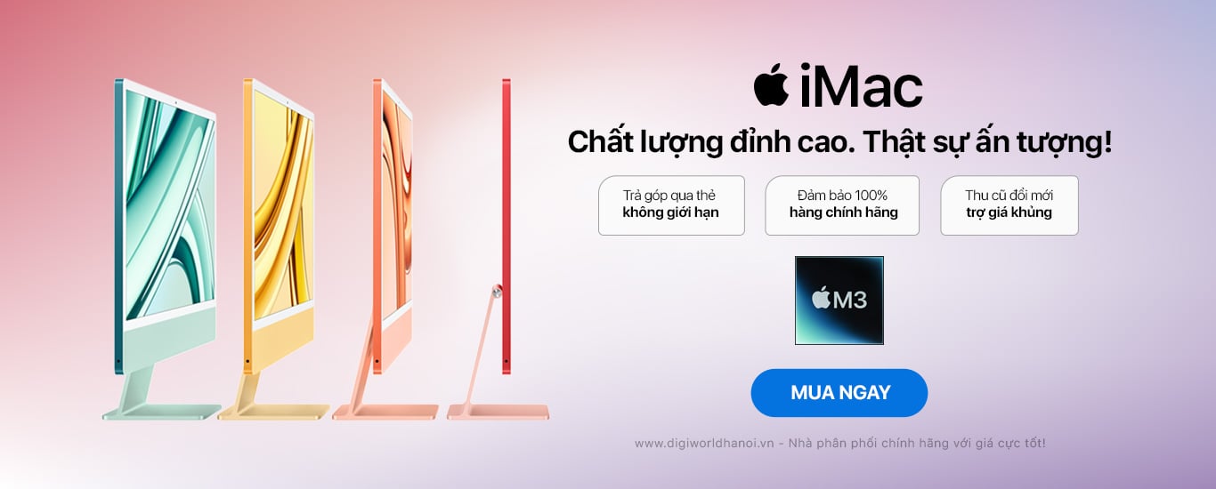 Máy tính Apple iMac M3 đang có giá rất tốt tại Digiworld Hà Nội