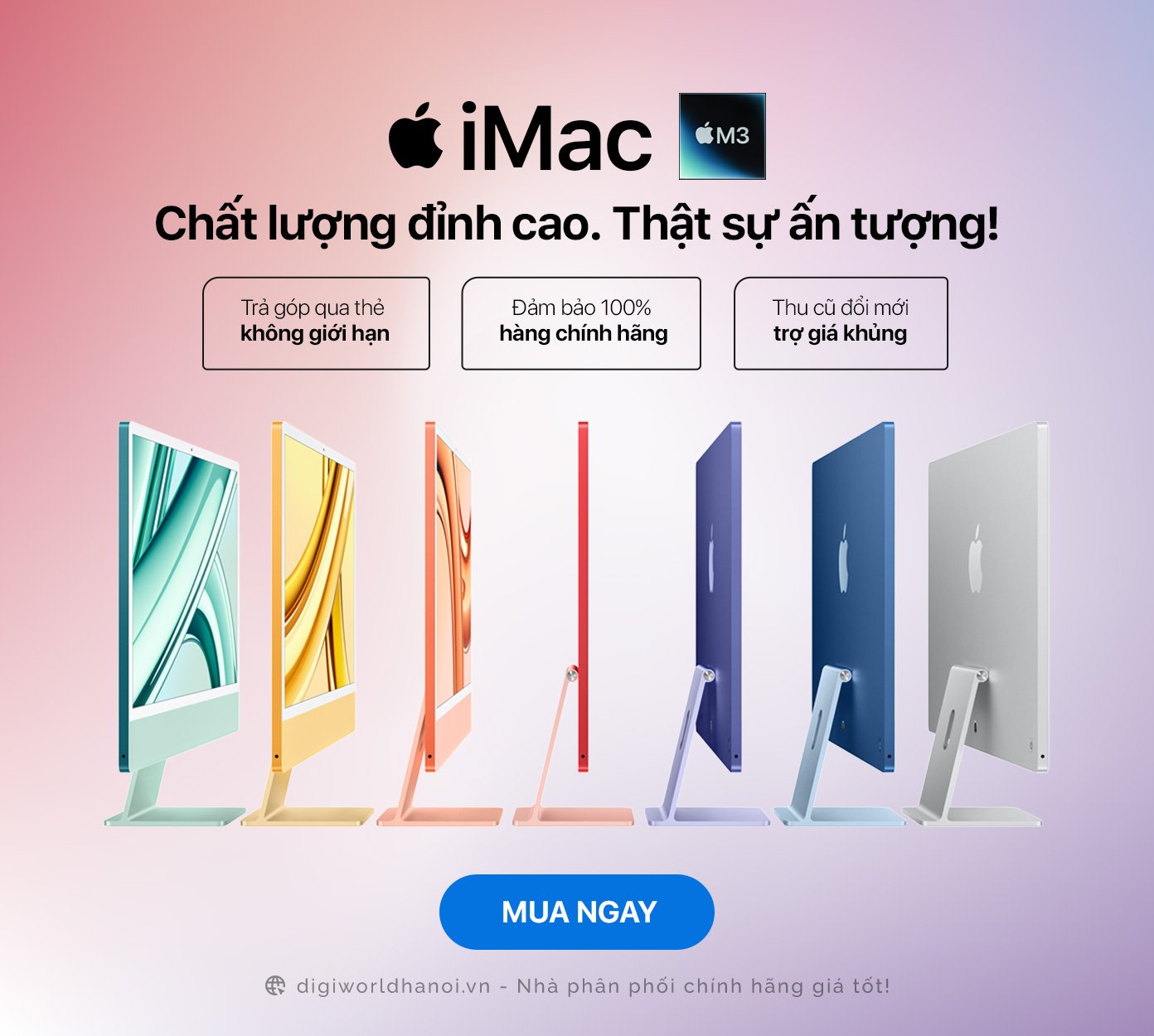 Máy tính Apple iMac M3 đang có giá rất tốt tại Digiworld Hà Nội