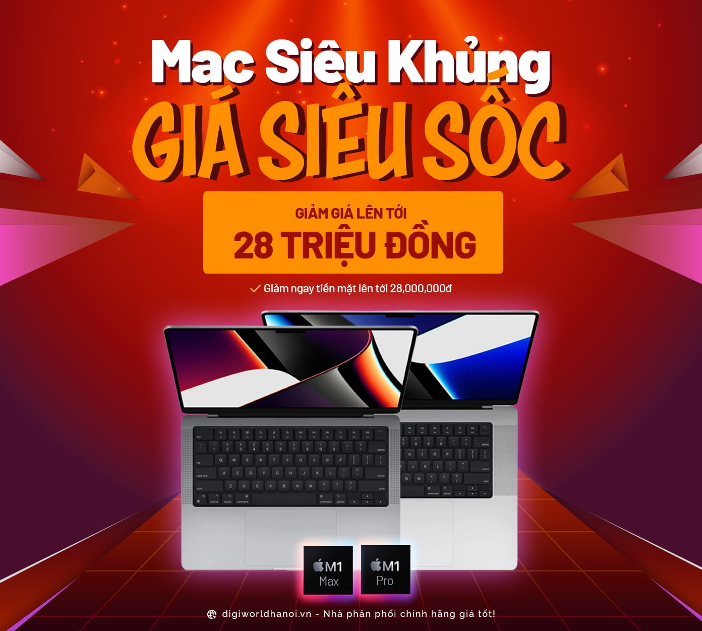Macbook Pro 14 inch, 16 inch đang được giảm giá lên tới 28 triệu đồng tại Digiworld Hà Nội