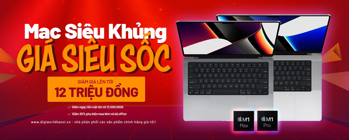 Macbook Pro 14 inch, 16 inch đang được giảm giá lên tới 12,000,000đ tại Digiworld Hà Nội