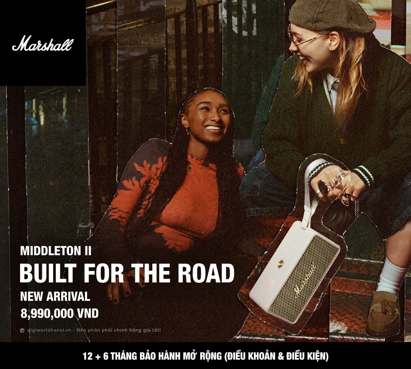 Loa di động Marshall Middleton II tại Digiworld Hà Nội với mức giá dành cho bạn!