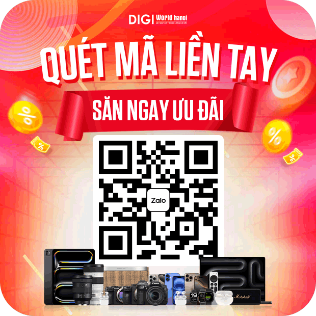 Quét mã QR, theo dõi Digiworld Hà Nội tại Zalo OA để săn ngay nhiều ưu đãi!