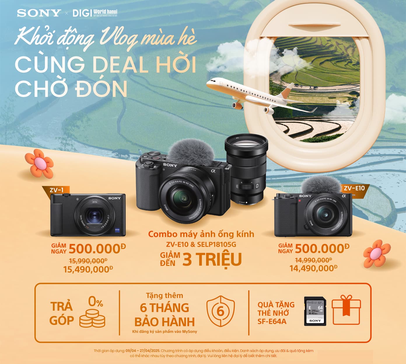 Khởi động Vlog sôi động mùa hè cùng Deal hời chờ đón, ưu đãi giảm giá khi mua Máy ảnh Sony ZV tại Digiworld Hà Nội!