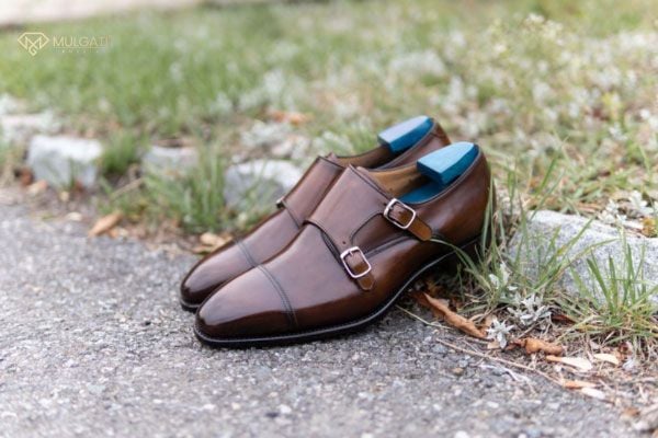 Giày lười Monk Strap da trơn