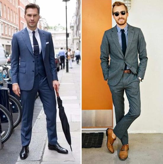 Giầy tây nam mũi nhọn phối cùng vest