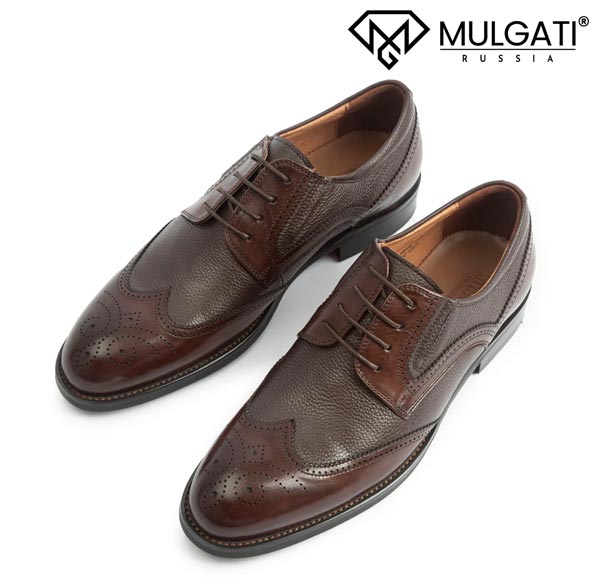 Giày tây nam mũi nhọn Derby Mulgati Wingtips 5408A