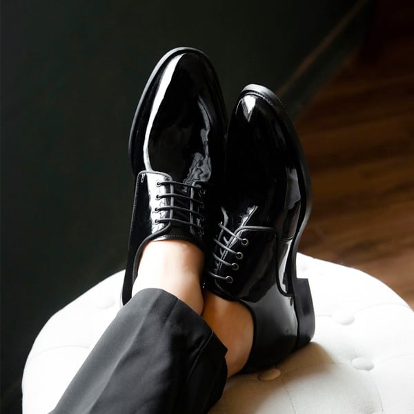 Siêu phẩm giày cưới da bóng Mulgati Plain Derby - 5492A