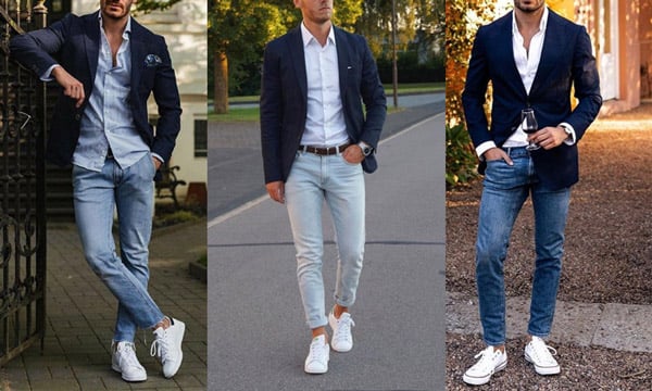GIày thể thao nam đi làm kết hợp quần jean
