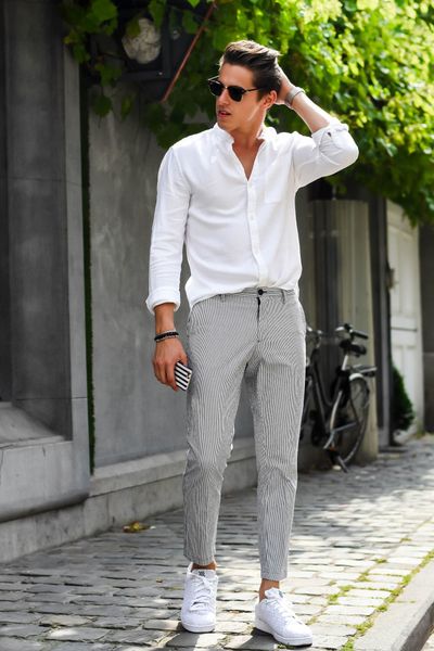 phối đồ với giày trắng nam