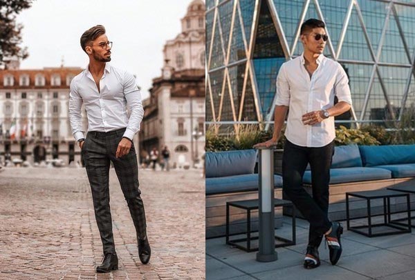 Áo sơ mi phối với giày Oxford nam và quần jean hoặc chinos