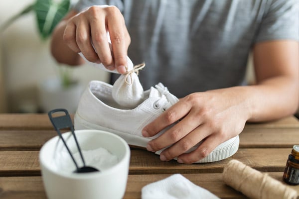 Khử mùi hôi giày với baking soda