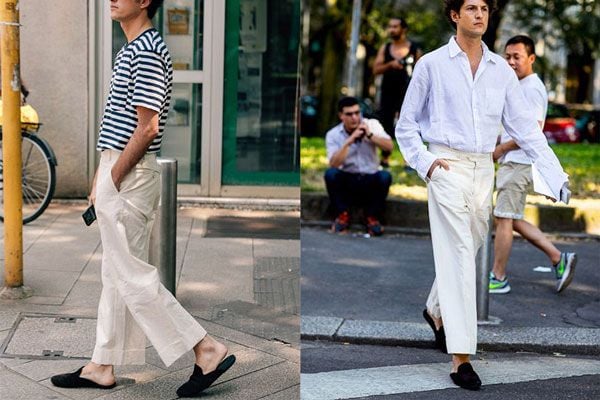 Phối đồ với giày sục không tất