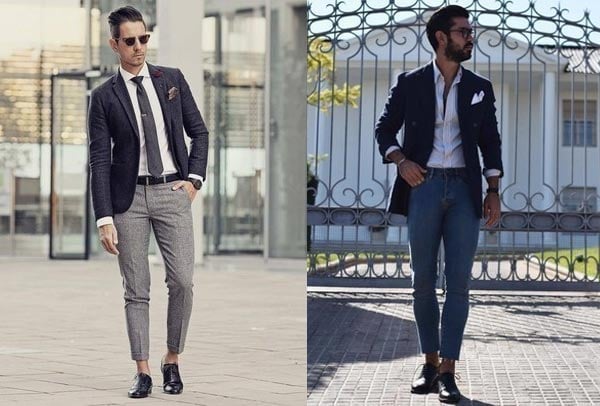 Mix Blazer cùng quần jean/chinos phối với giày Oxford nam