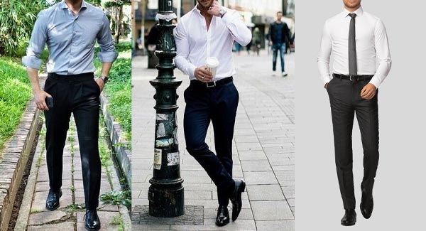 Quần âu áo sơ mi phối cùng giày tây Oxford tiêu chuẩn