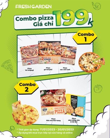 Combo pizza giá chỉ 199k bạn ơi