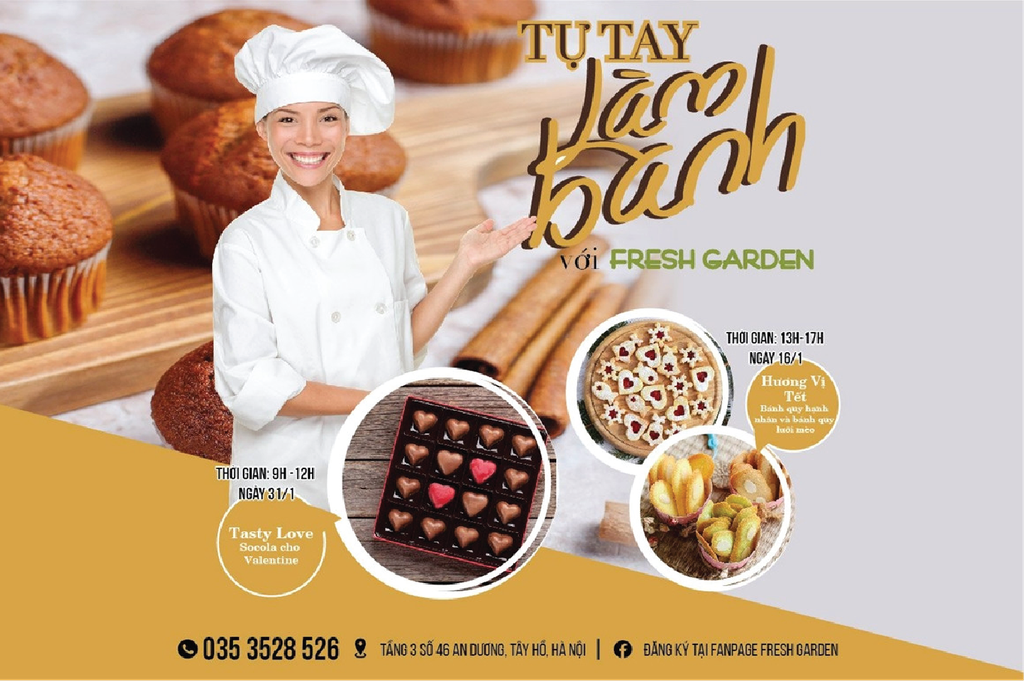 Lớp học làm bánh Fresh Garden Tết 2021