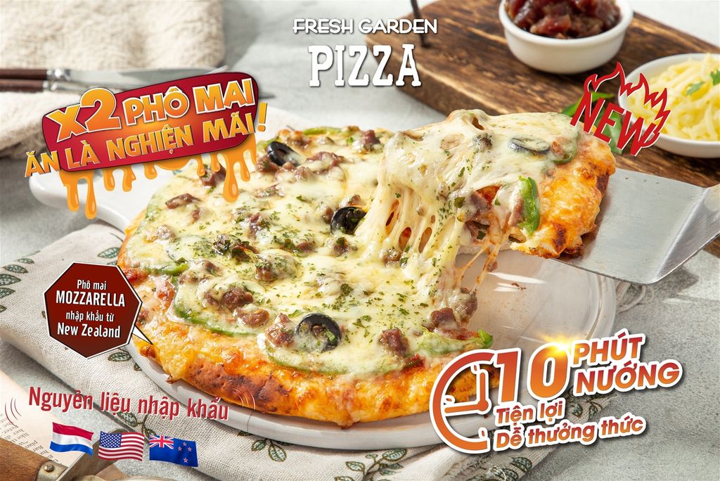 Danh sách cửa hàng Fresh Garden hiện có sản phẩm bánh Pizza 220g