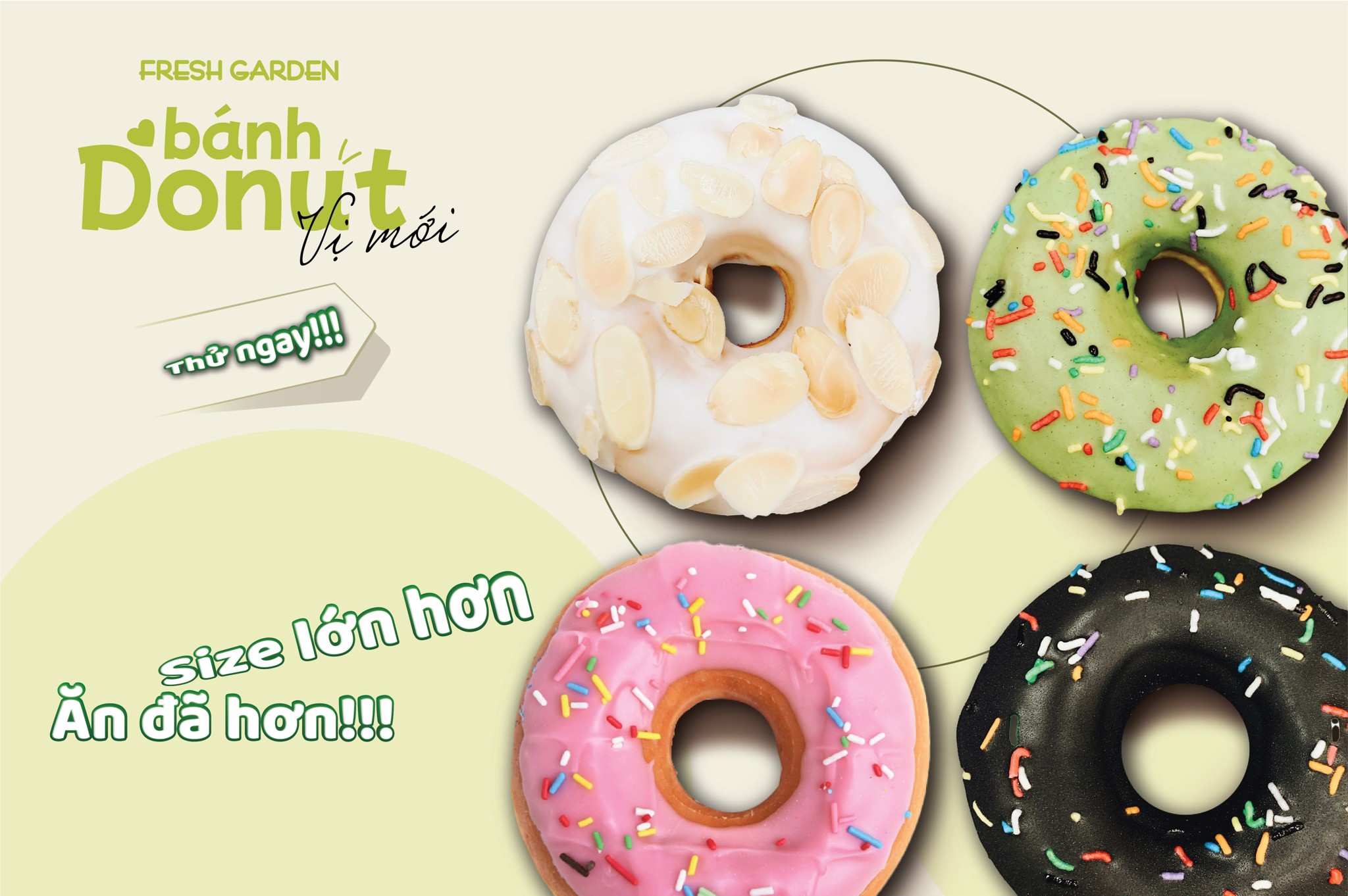 Trọn bộ hương vị donut mới cùng Fresh Garden