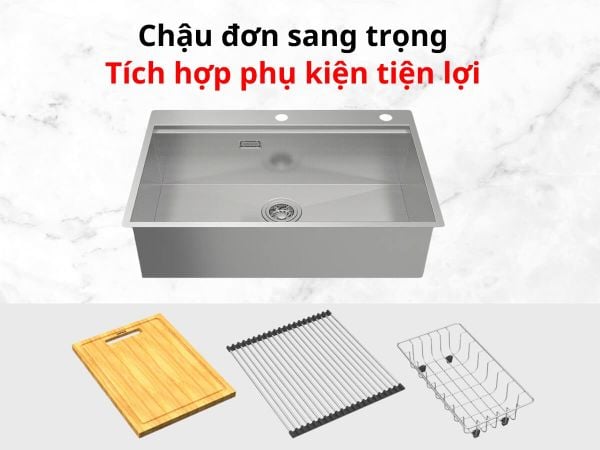 Chậu rửa inox 1 hố Hafele WS R0 HS24-SSN1S-7650 567.20.627