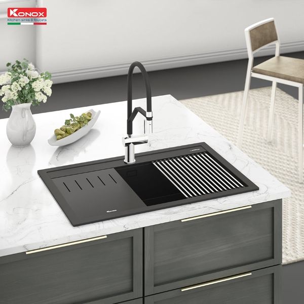 Hình ảnh Chậu Rửa Bát 1 Hố Konox Terra 860S Black