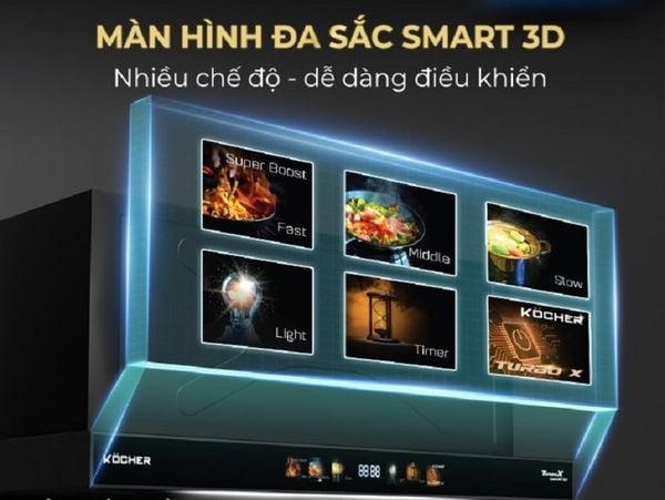 Bảng Điều Khiển Hút Mùi Âm Tủ Kocher Turbo Smart 3D X3D-350D Auto Clean