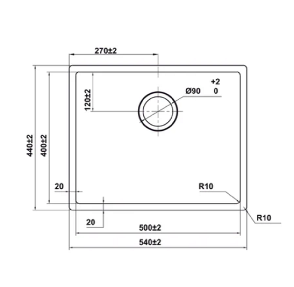 Kích Thước Chậu Rửa Bát 1 Hố Hafele 567.24.480