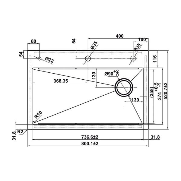 Kích Thước Chậu Rửa Bát 1 Hố Hafele 567.24.488
