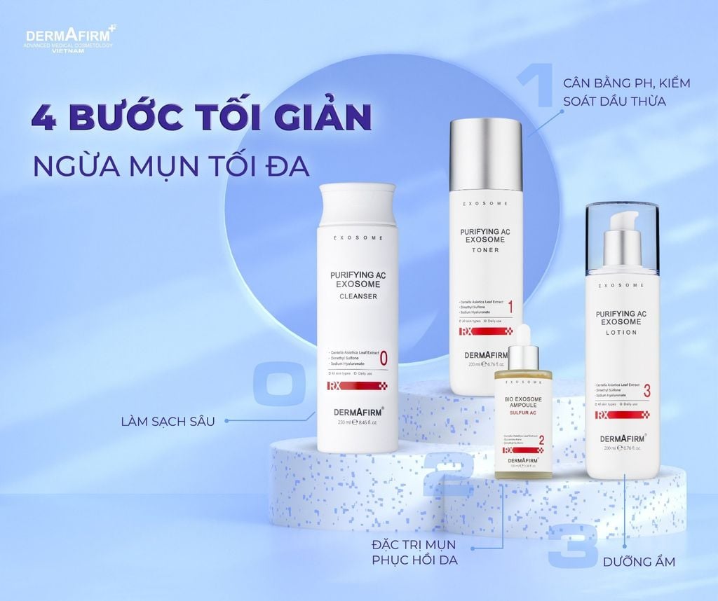 PHÁC ĐỒ ĐIỀU TRỊ MỤN - KIỂM SOÁT DẦU CHUẨN Y KHOA VỚI SẢN PHẨM DERMAFIRM