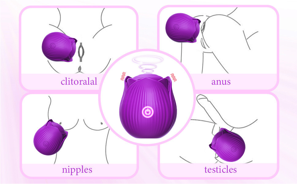 Máy rung hoa hồng rung massage 10 chế độ siêu mạnh cực êm ái