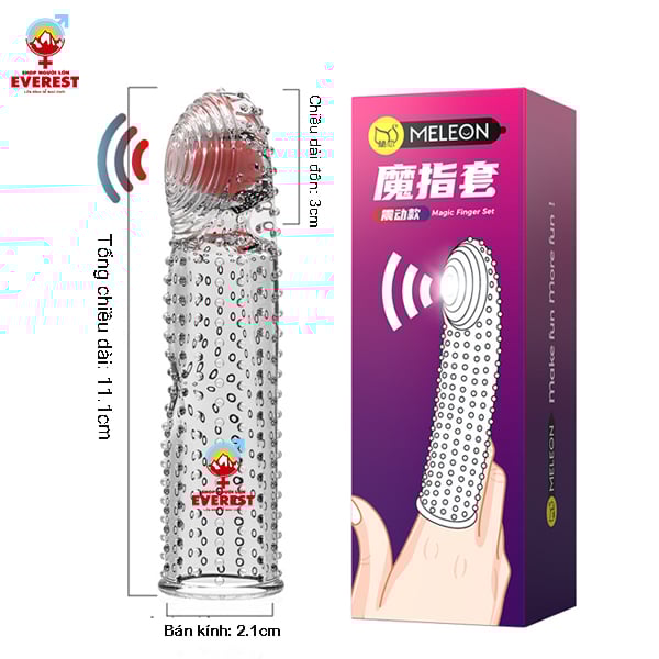 Bao cao su ngón tay đôn dên có bi rung thân gai nổi