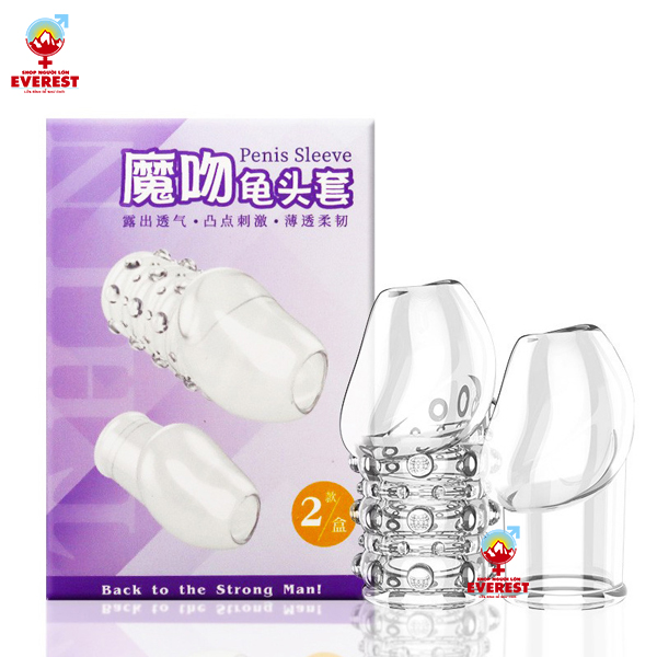 Bộ đôi bao cao su silicon đeo đầu khấc loại đầu hở