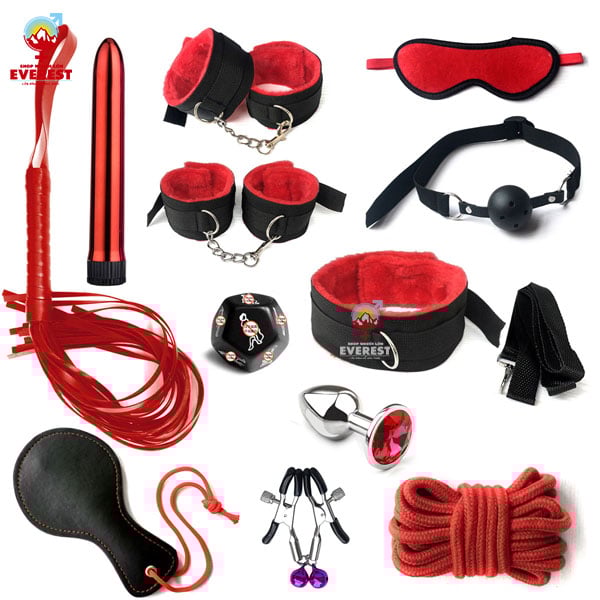 Bộ dụng cụ sextoy đồ chơi bạo dâm BDSM 12 món giá rẻ