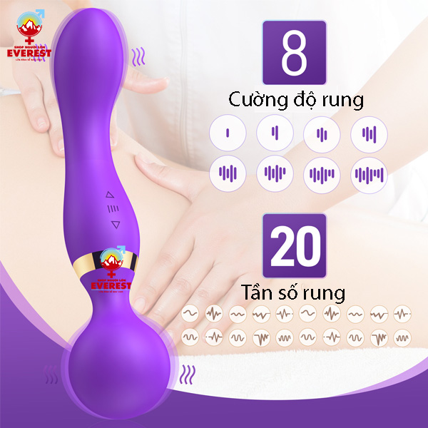 Chày rung tình yêu 2 đầu 20 tần số rung xoay 360 độ giá rẻ