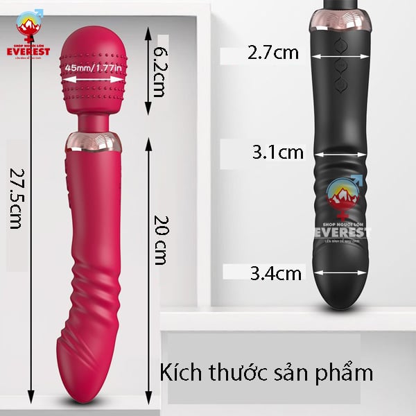 Chày rung tình yêu 2 đầu dương vật rung thụt đa chế độ giá rẻ