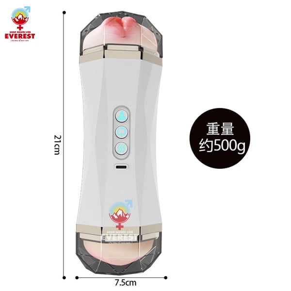 Cốc thủ dâm 2 đầu cho nam 10 tần số rung gây tê và rên cực phê