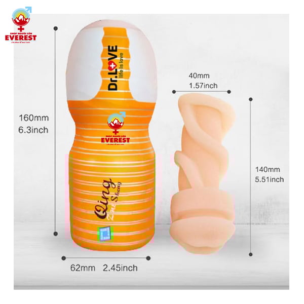 Cốc thủ dâm Qing hình miệng màu cam trắng giá rẻ cho nam