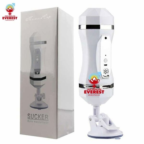 Cốc thủ dâm Snail 2 đầu 24 chế độ rung kèm rên có đế hít tường