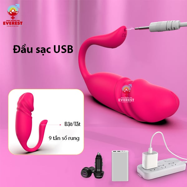 Trứng rung tình yêu đầu dương vật điều khiển từ xa bằng app điện thoại