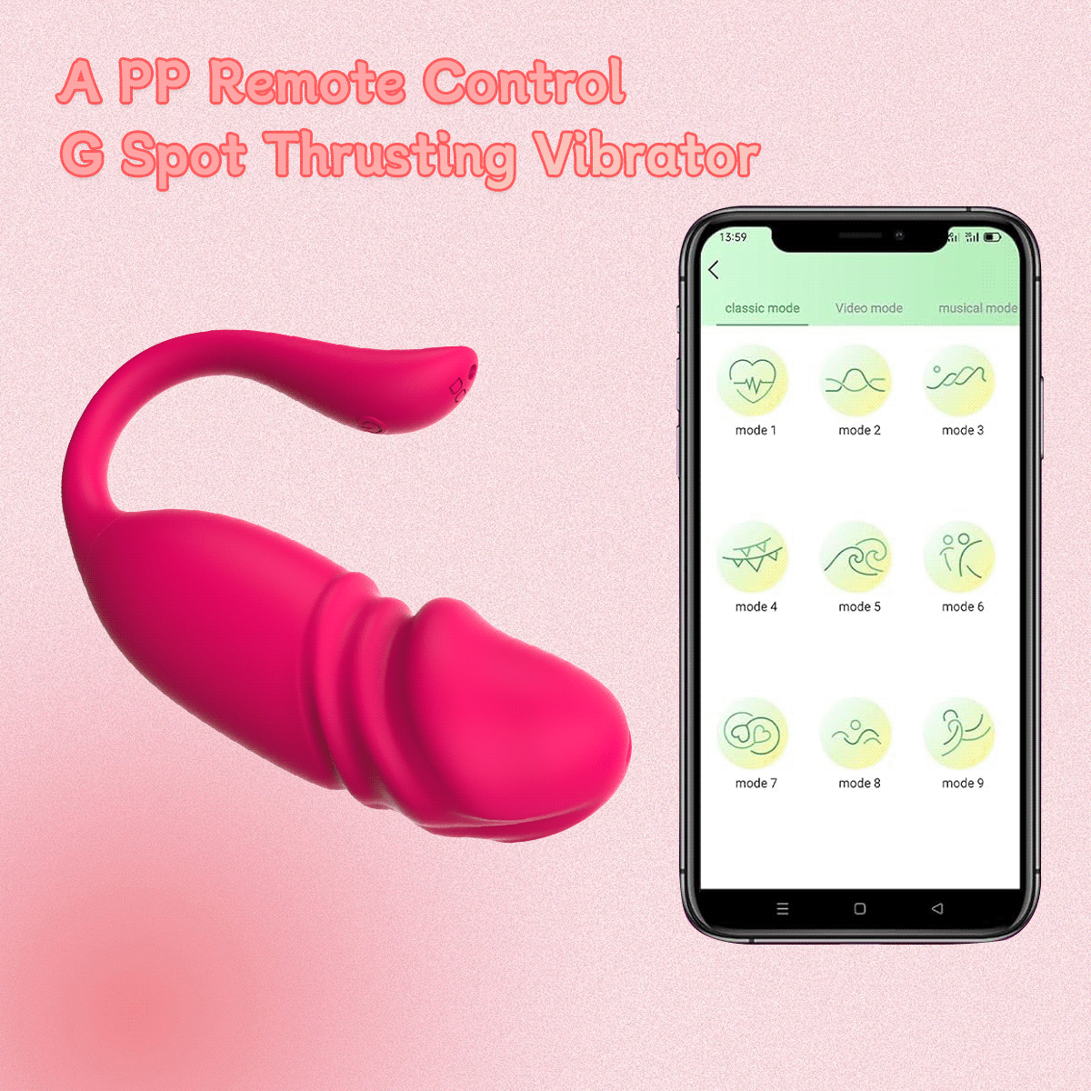 Trứng rung tình yêu đầu dương vật điều khiển từ xa bằng app điện thoại